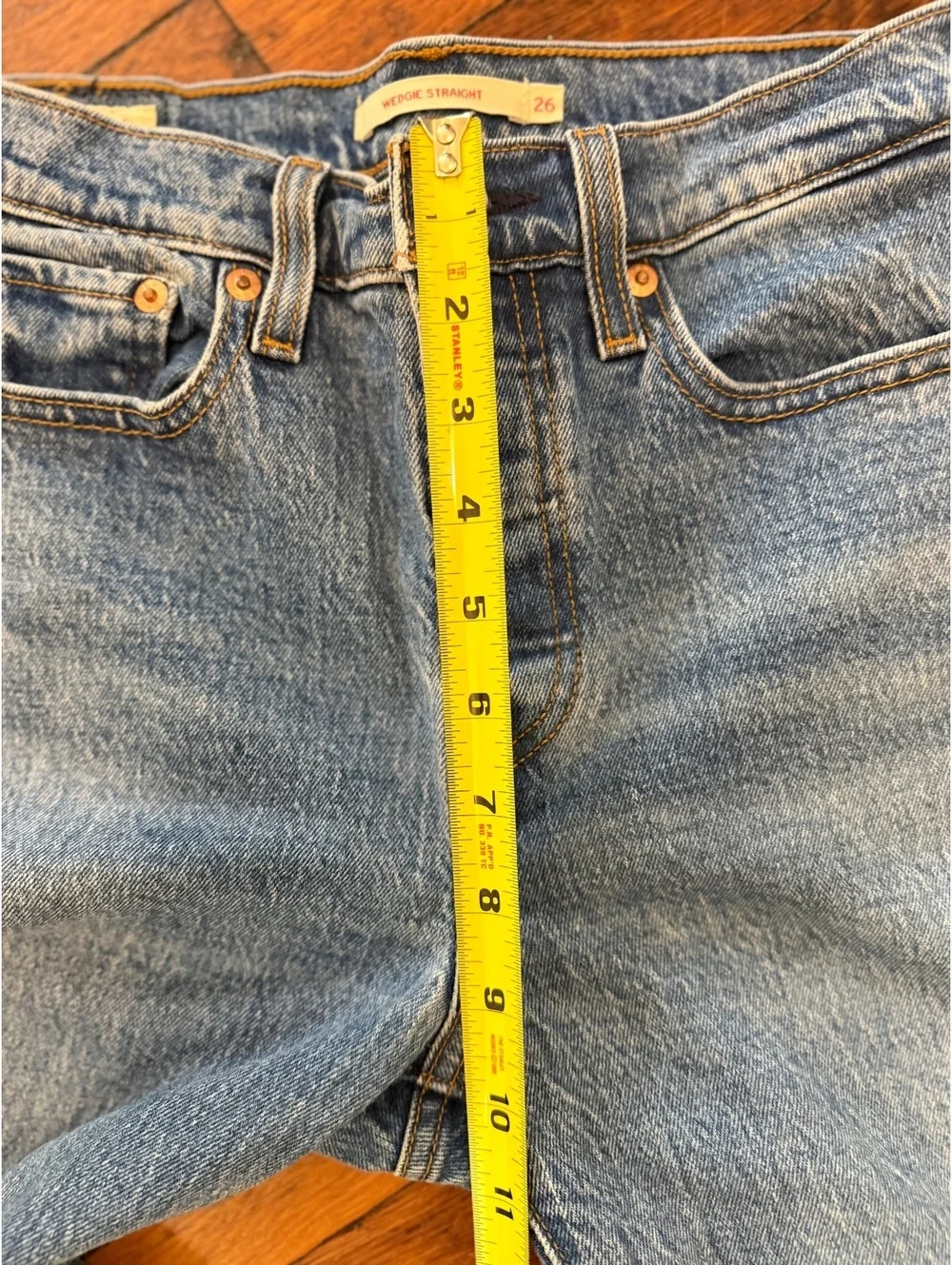 Levi's Wedgie Straight Jeans, Button Fly, Raw Hem, Size 26